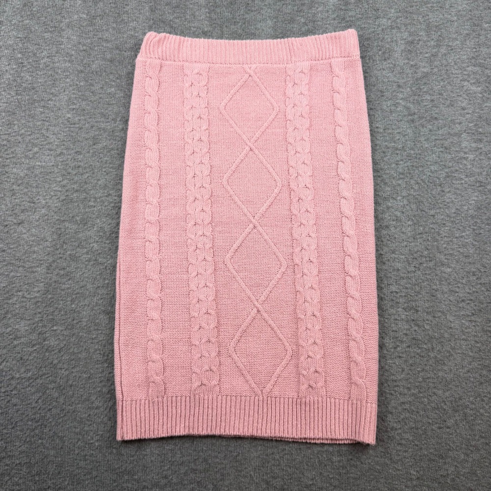 Haute Monde Cable Knit Mini Skirt Women's XS Pink HMST0392 Preppy Cozy Skirt